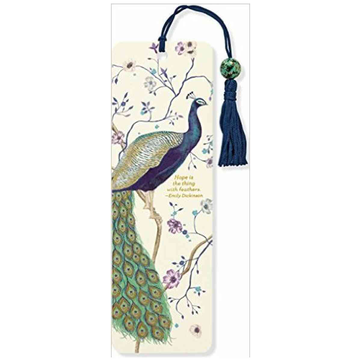 Peacock, Beaded Bookmark