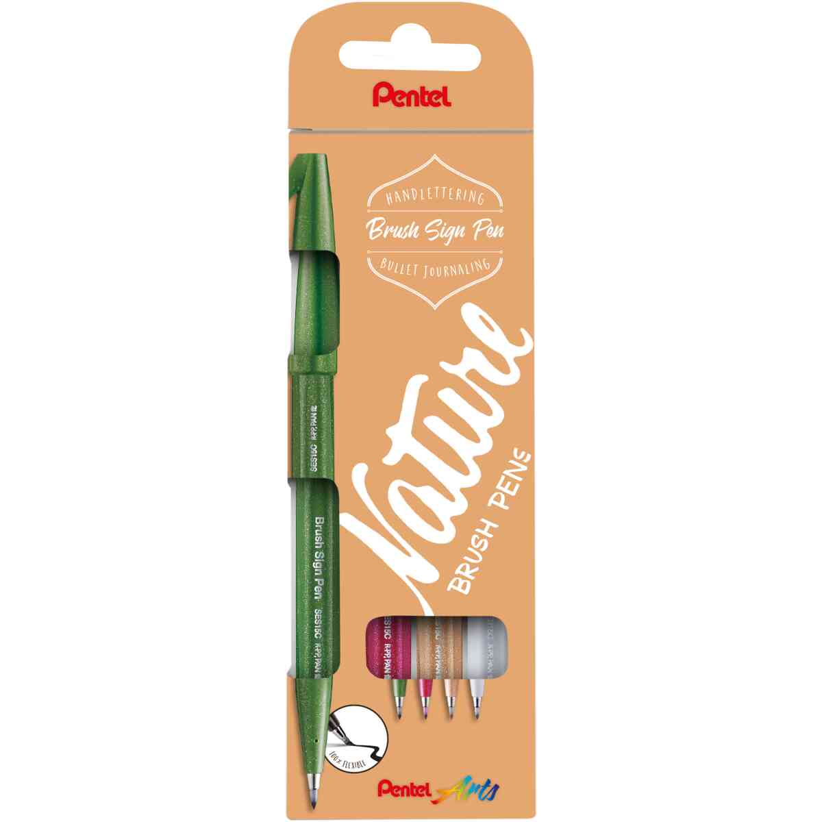 Pentel SES15N-4 Brush Sign Pen NATURE set : D2,E2,N2,B2