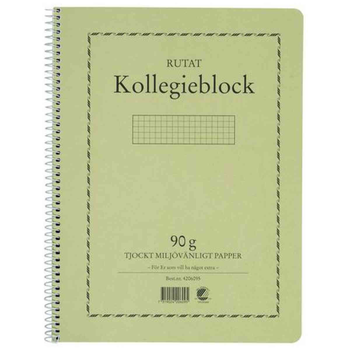 Kollegieblock A4 90g 70 blad rutat TF