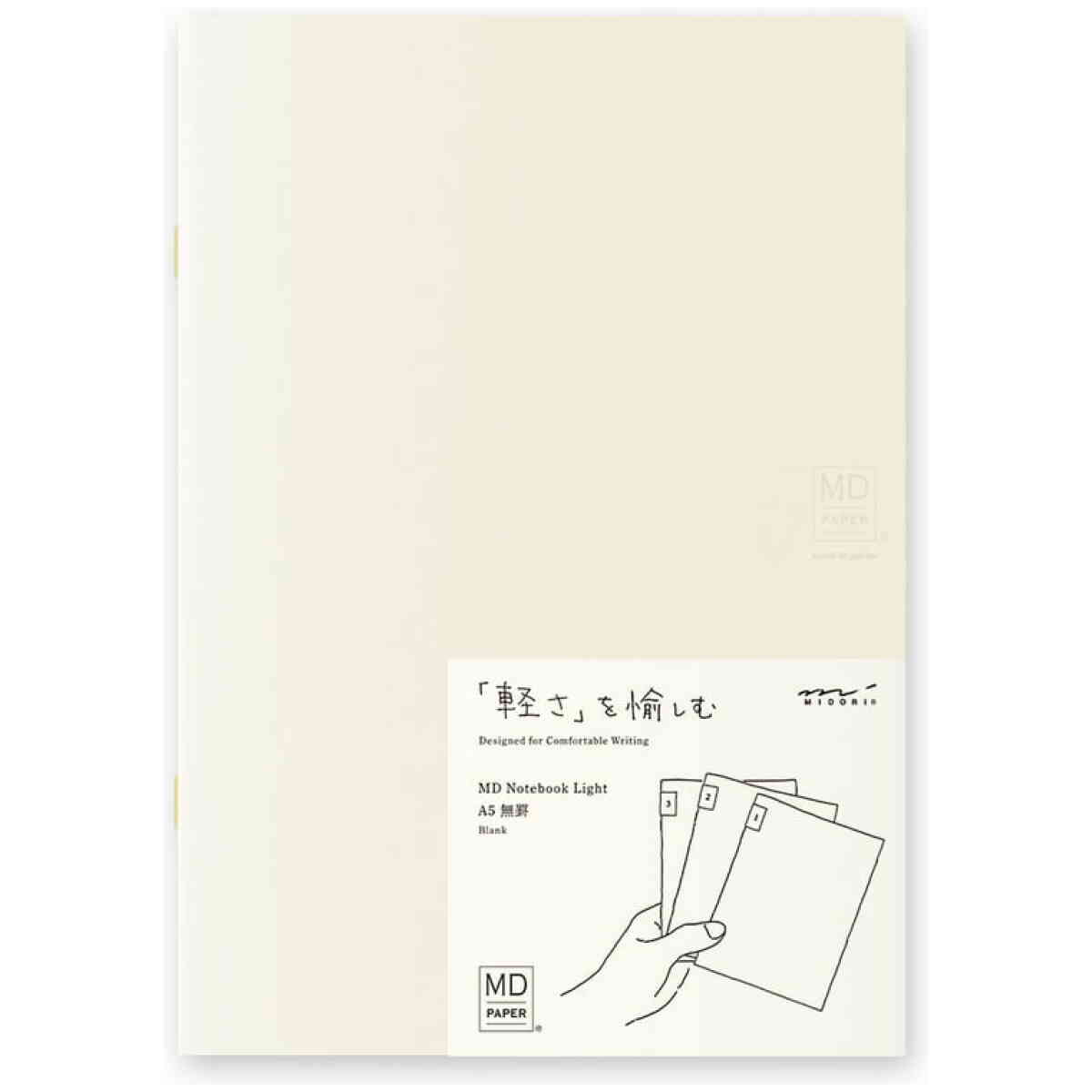 MD Notebook Light A5 Blank 3pcs Pack