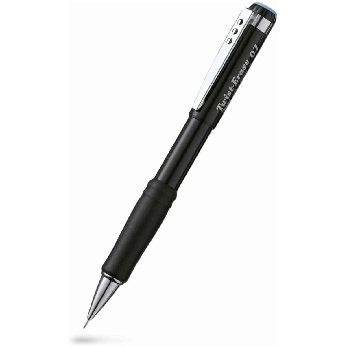 Pentel QE517-A Twist Erase stiftpenna 0,7mm med STORT sudd : Svart