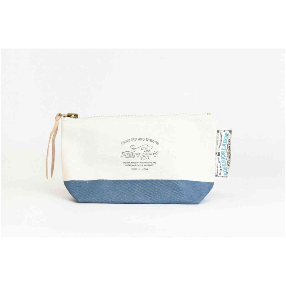 Cotton Canvas Pouch 02 Blue Gray