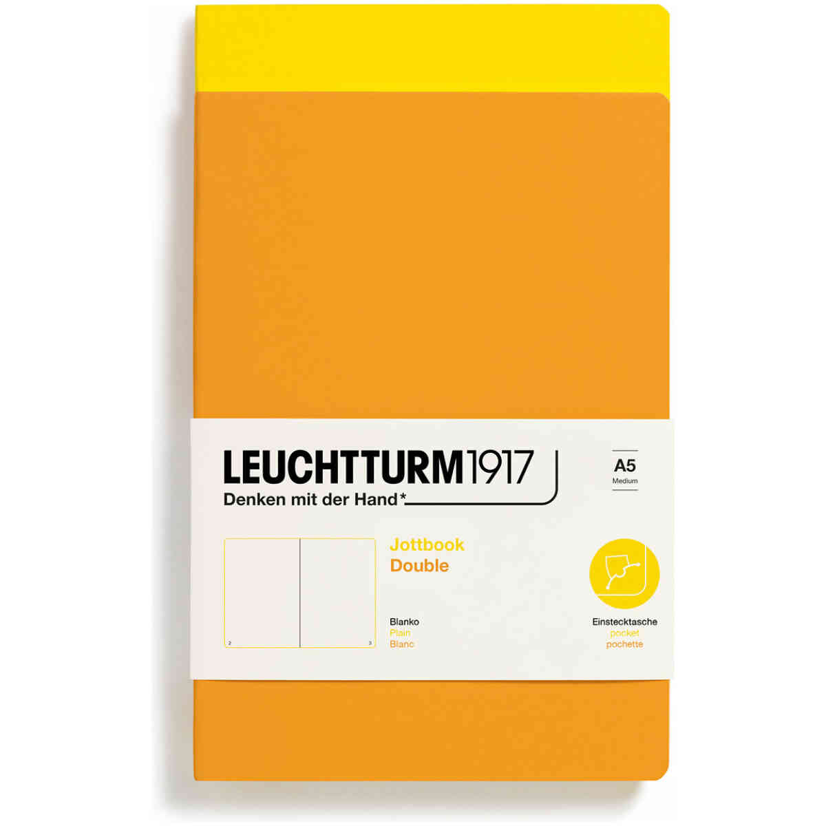 Leuchtturm1917 Jottbook A5 Olinjerad Lemon/Rising Sun