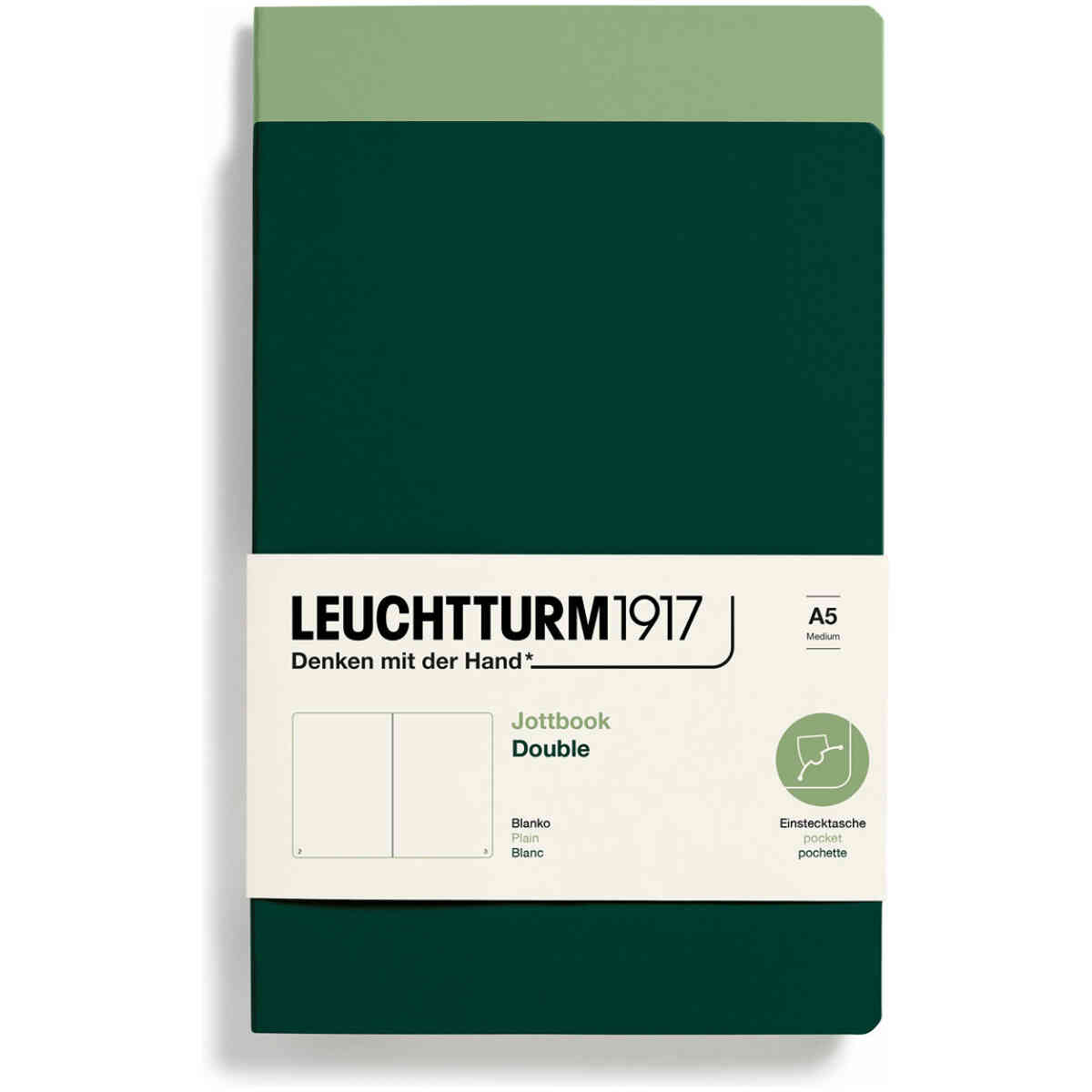 Leuchtturm1917 Jottbook A5 Olinjerad Sage/Forest Green