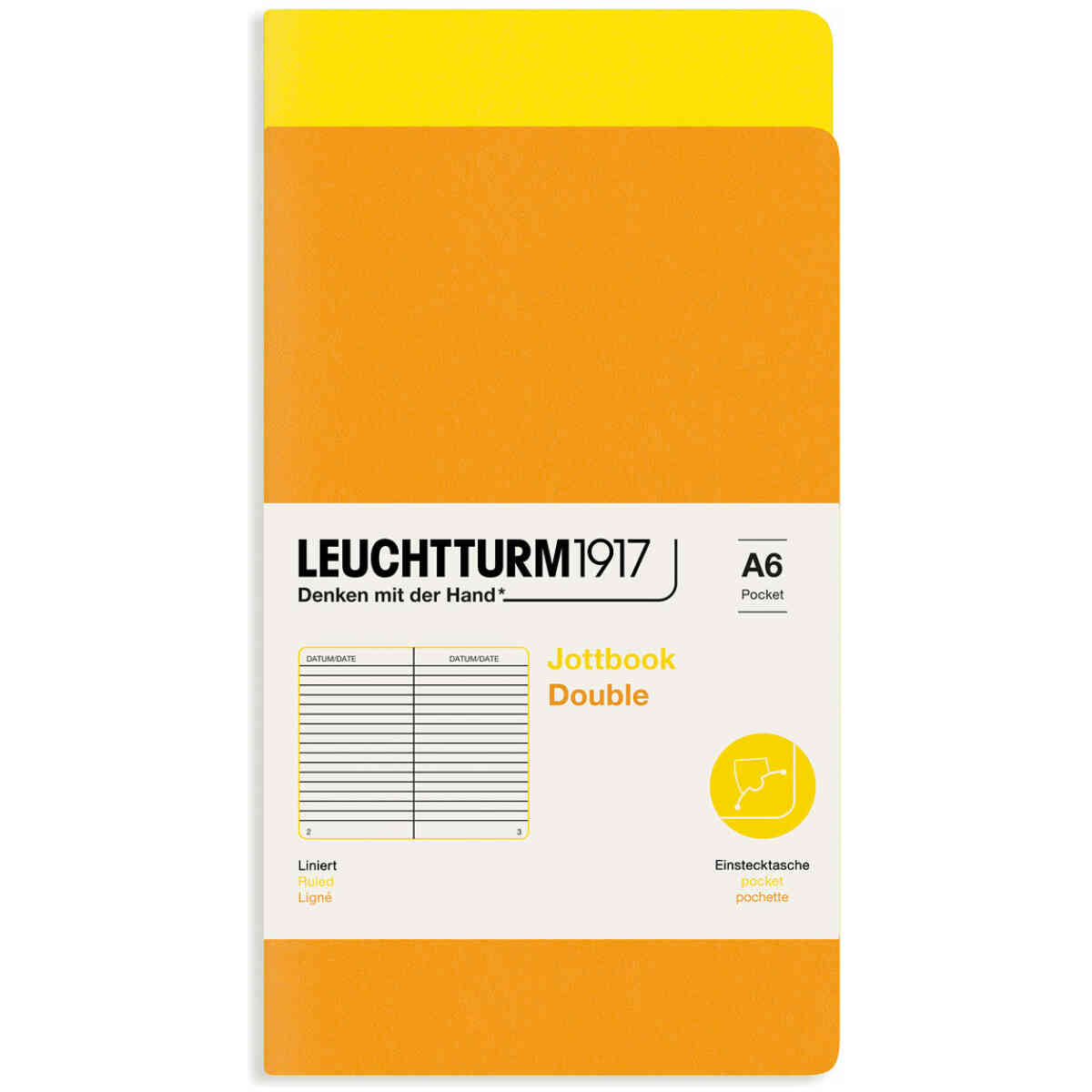 Leuchtturm1917 Jottbook A6 Linjerad Lemon/Rising Sun