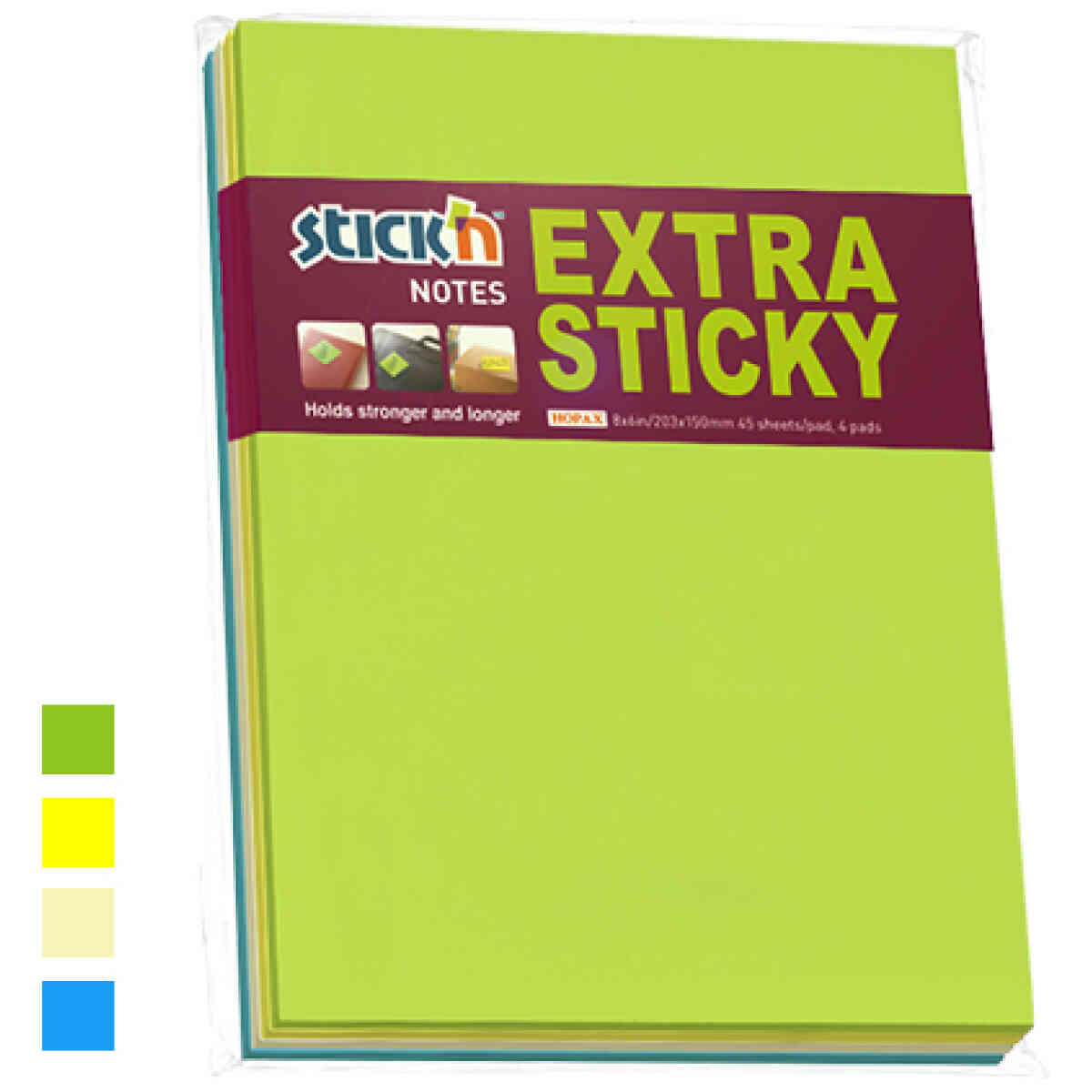 Notisblock Extra Sticky 203x150 45 Blad Sorterat