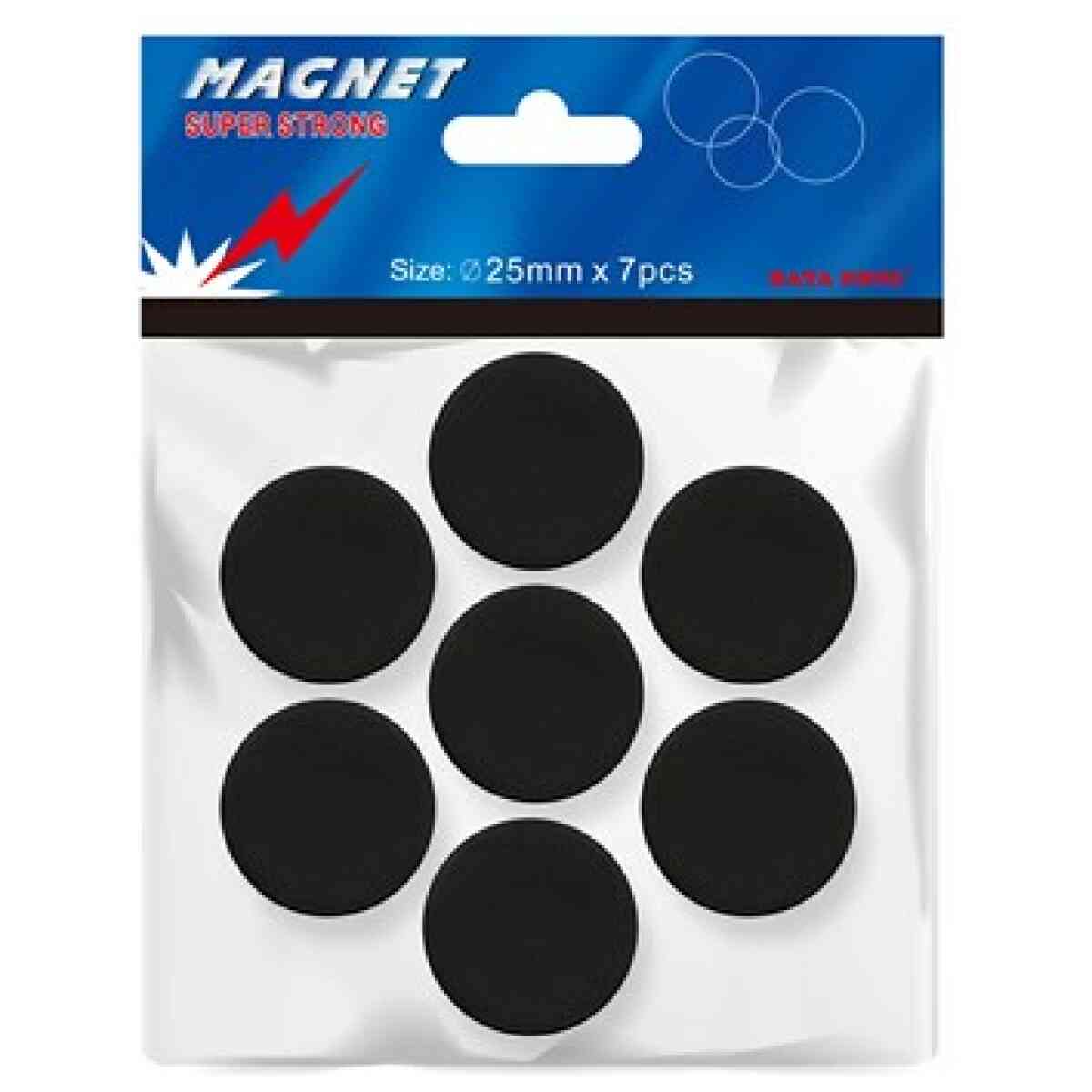 Magnet 25mm 7/set svart