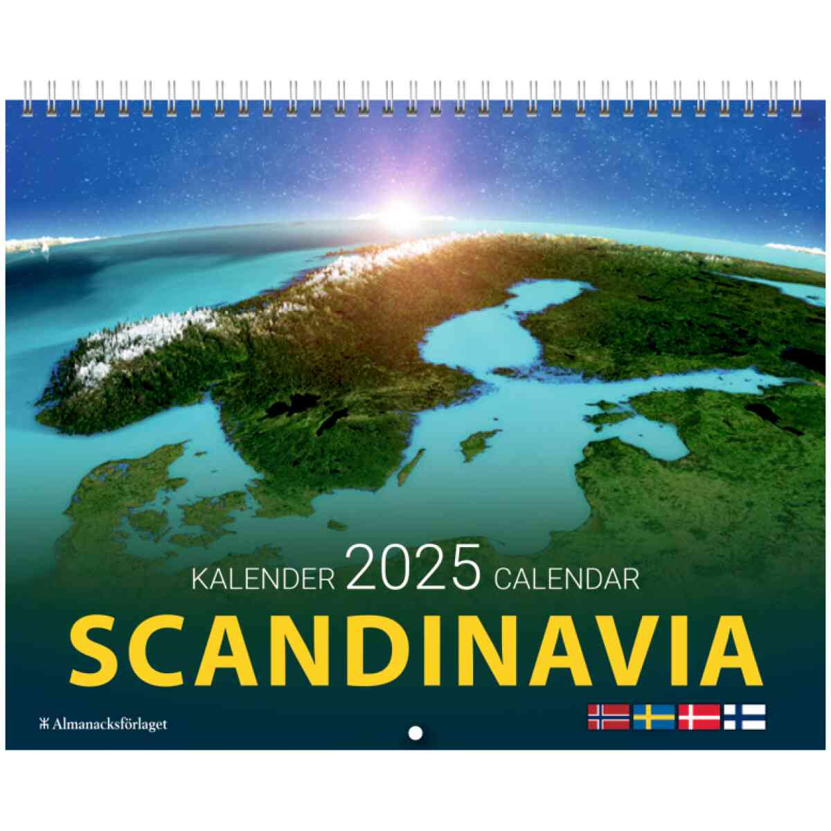 Scandinavia Väggkalender 30 x 24 cm · 12 månadsblad med bild på varje uppslag