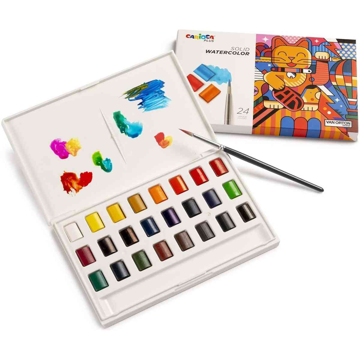 CARIOCA PLUS WATERCOLOR - Pocketbox med 24 koppar