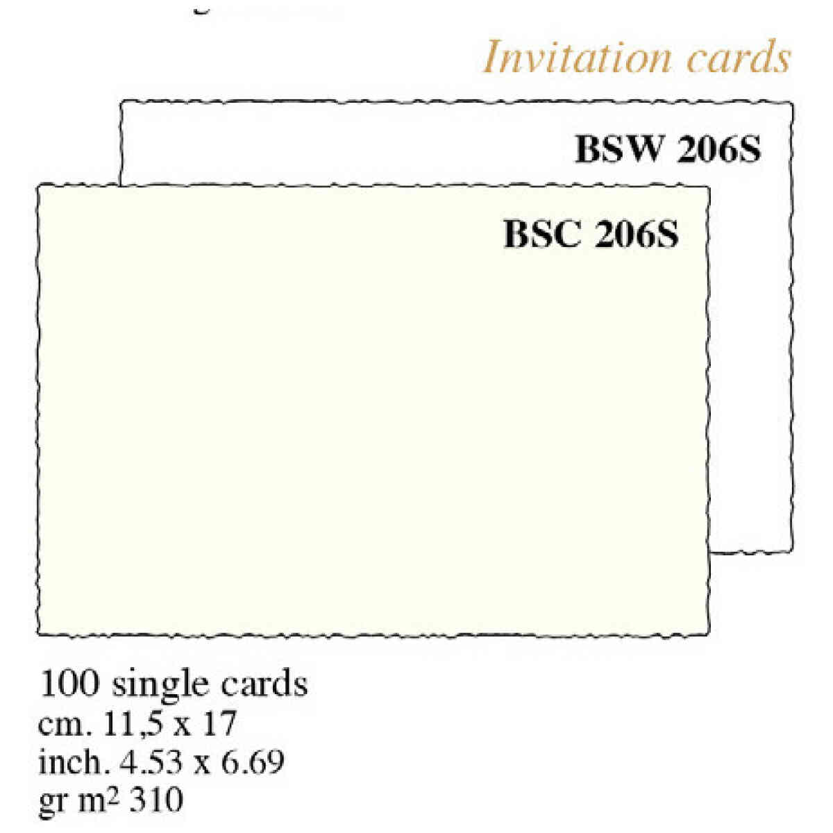 Single Cards cm.11,5x17 (x100) - BSC 206S - Cream