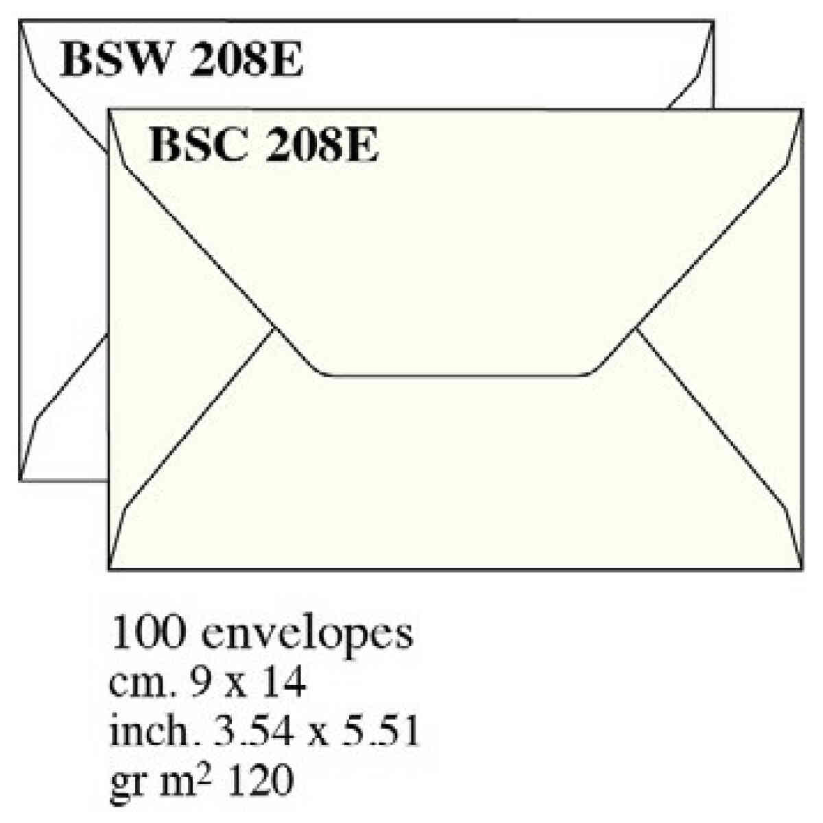 Envelopes cm.9x14 (x100) - BSC 208E