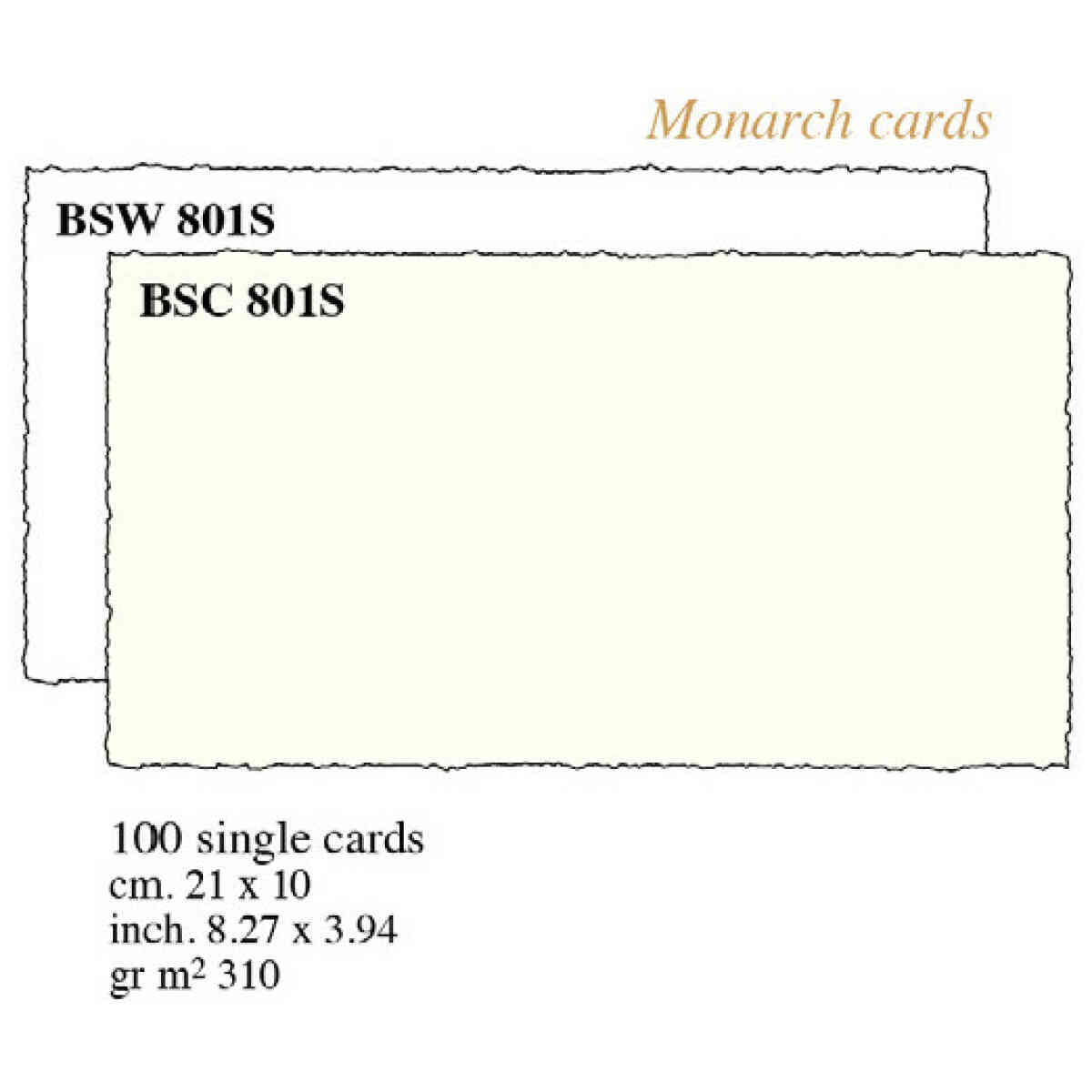 Single Cards cm.21x10 (x100) - BSW 801S