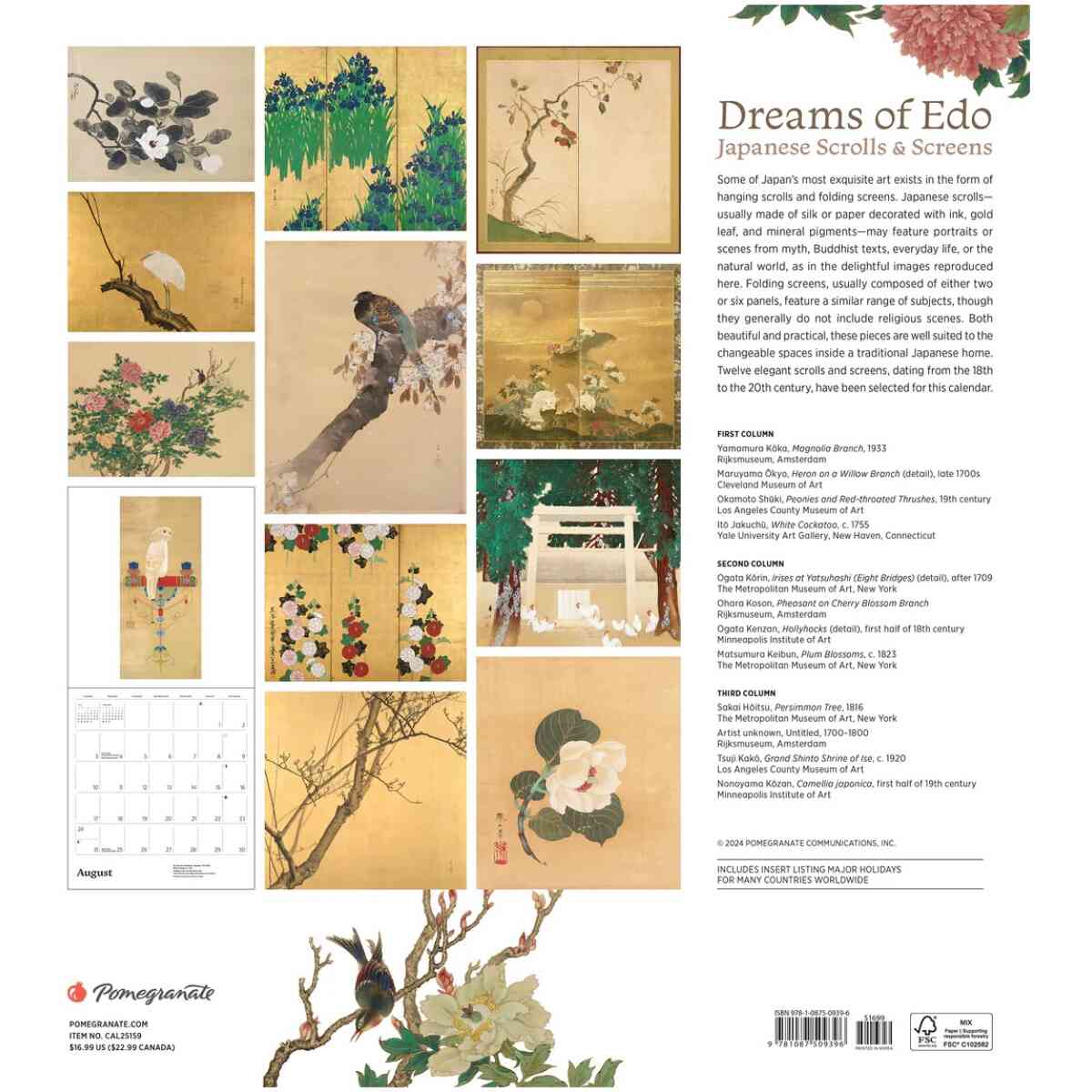 Dreams of Edo: Japanese Scrolls & Screens 2025 Wall Calendar - Bild 2