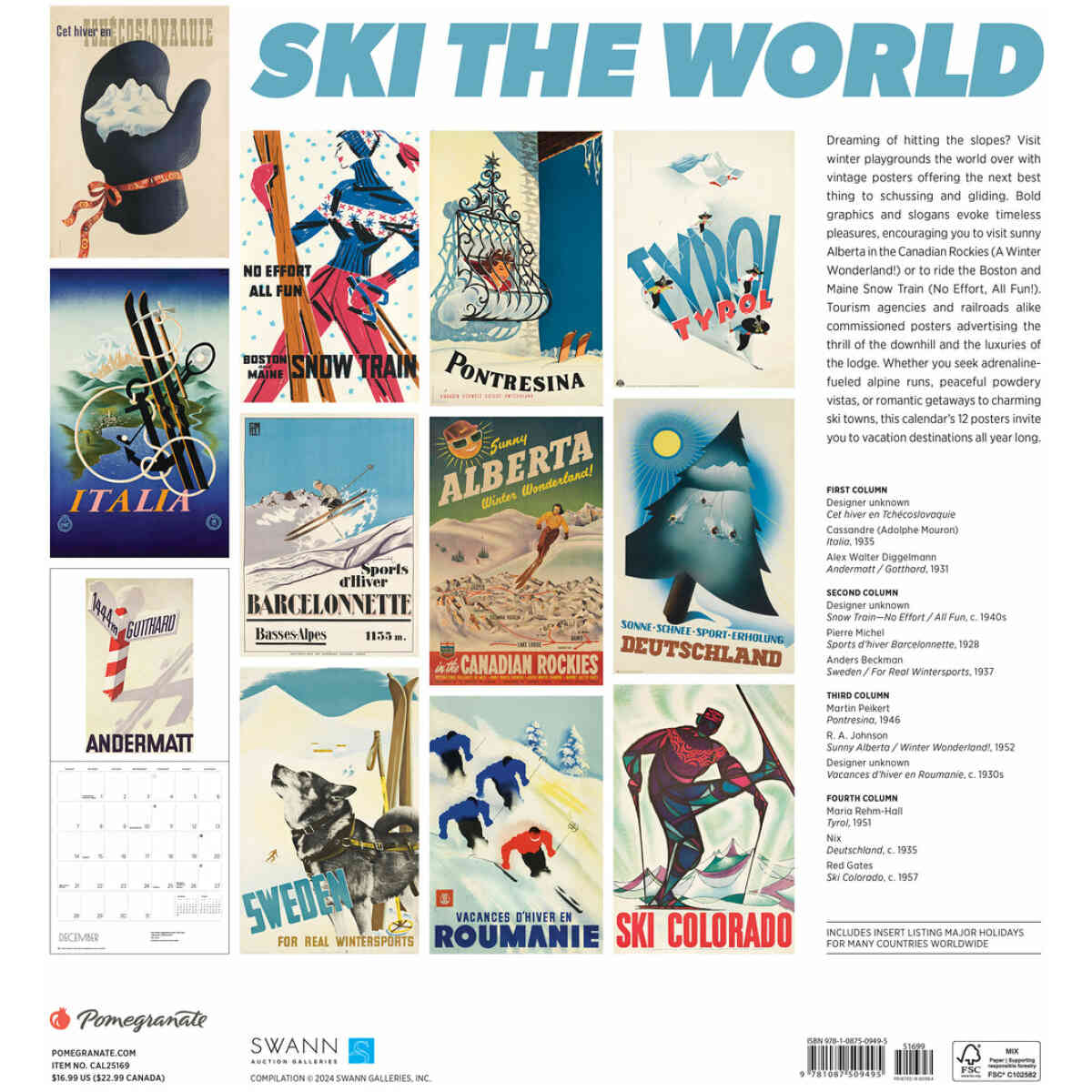 Ski the World 2025 Wall Calendar - Bild 2