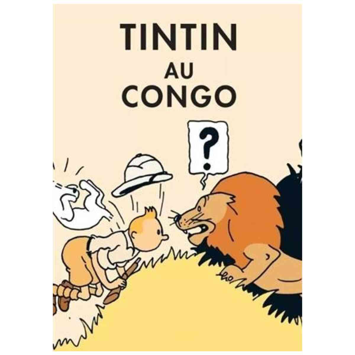 Poster Tintin i Kongo - Originalfärger - 50 x 70 cm