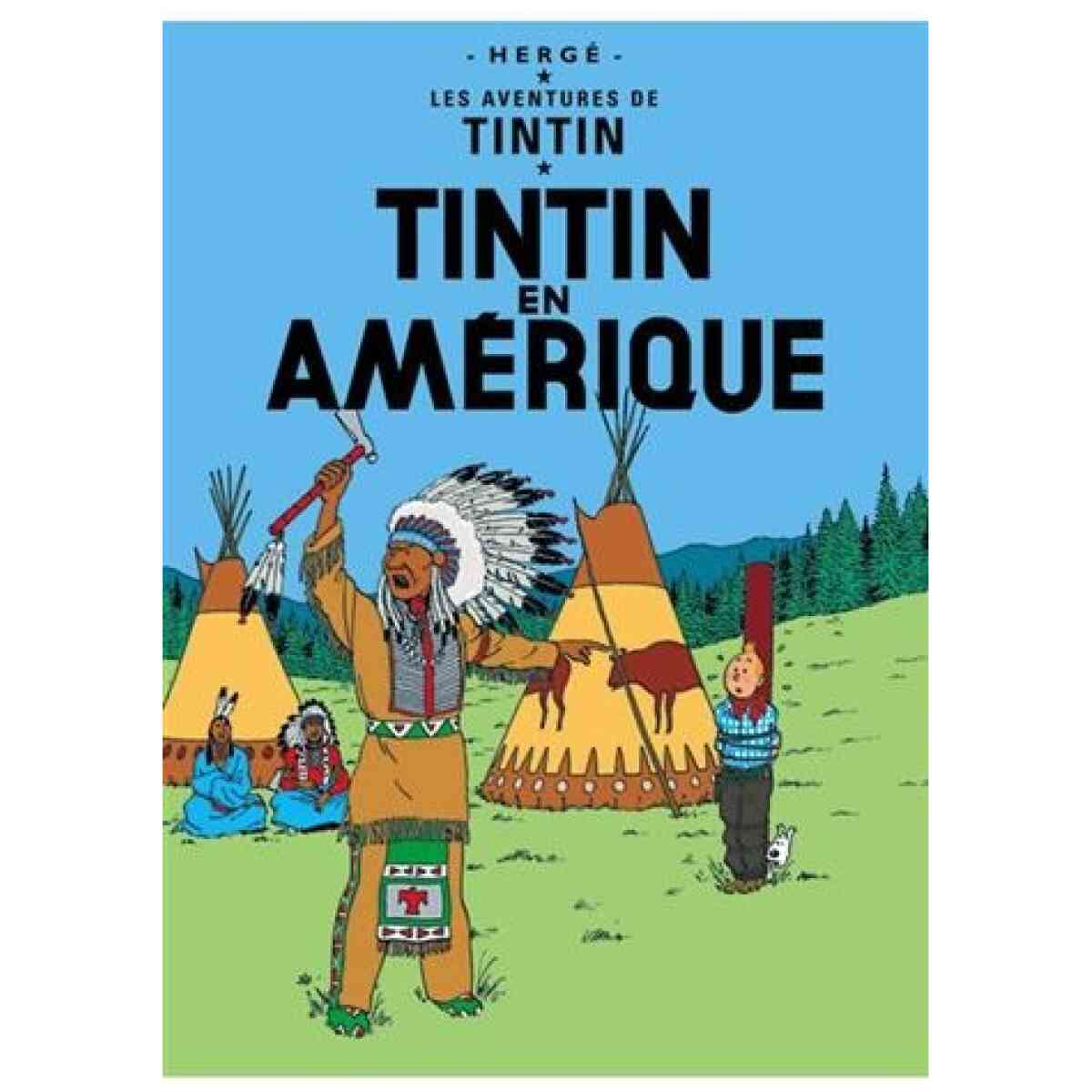 Poster Tintin i Amerika  - 50 x 70 cm