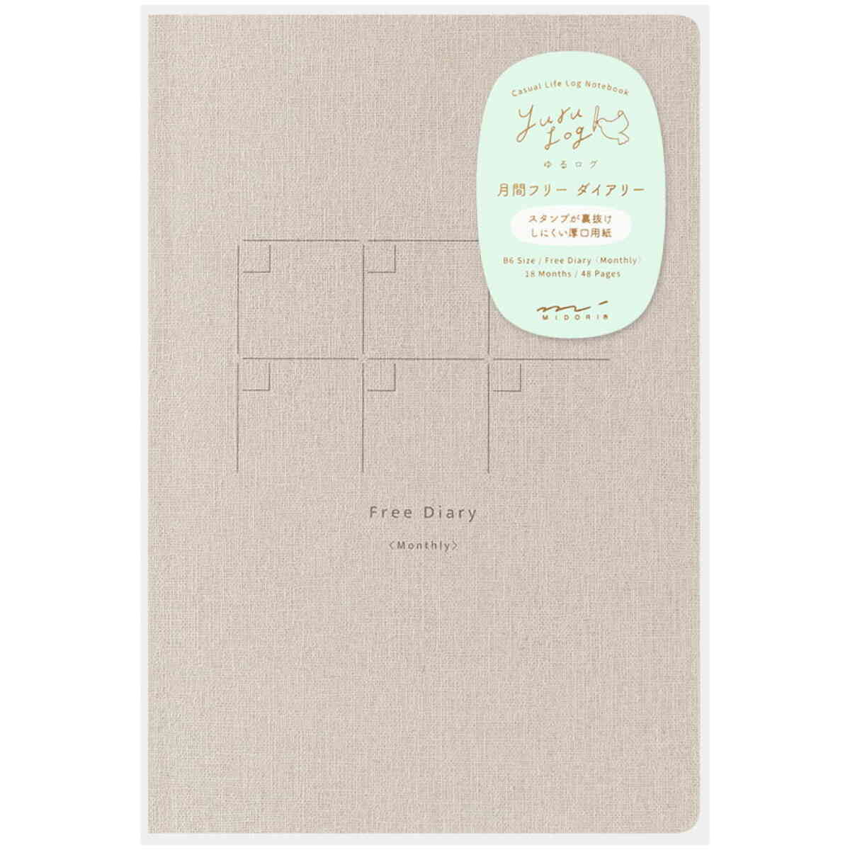 Yuru Log Notebook B6 Free Diary Monthly