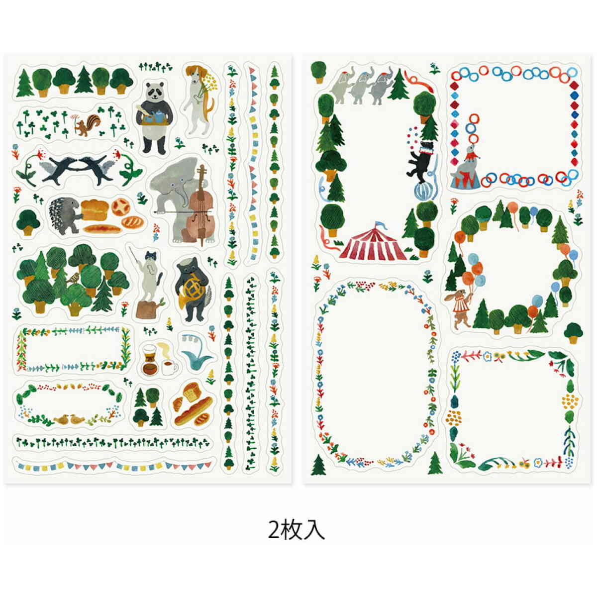 Yuru Log Sticker Two Sheets Forest Animals - Bild 2