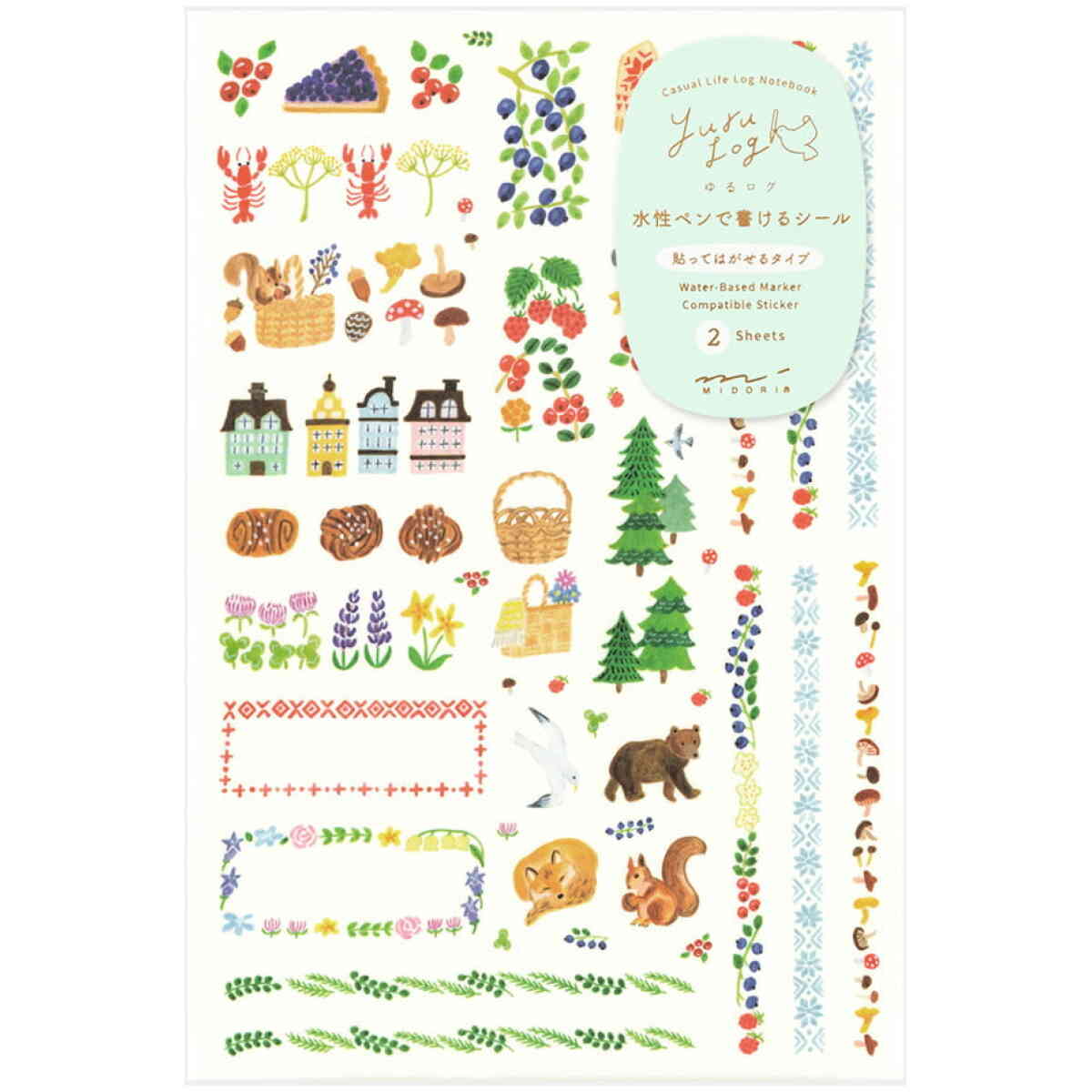 Yuru Log Sticker Two Sheets Scandinavia