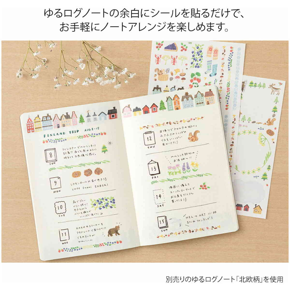 Yuru Log Sticker Two Sheets Scandinavia - Bild 3