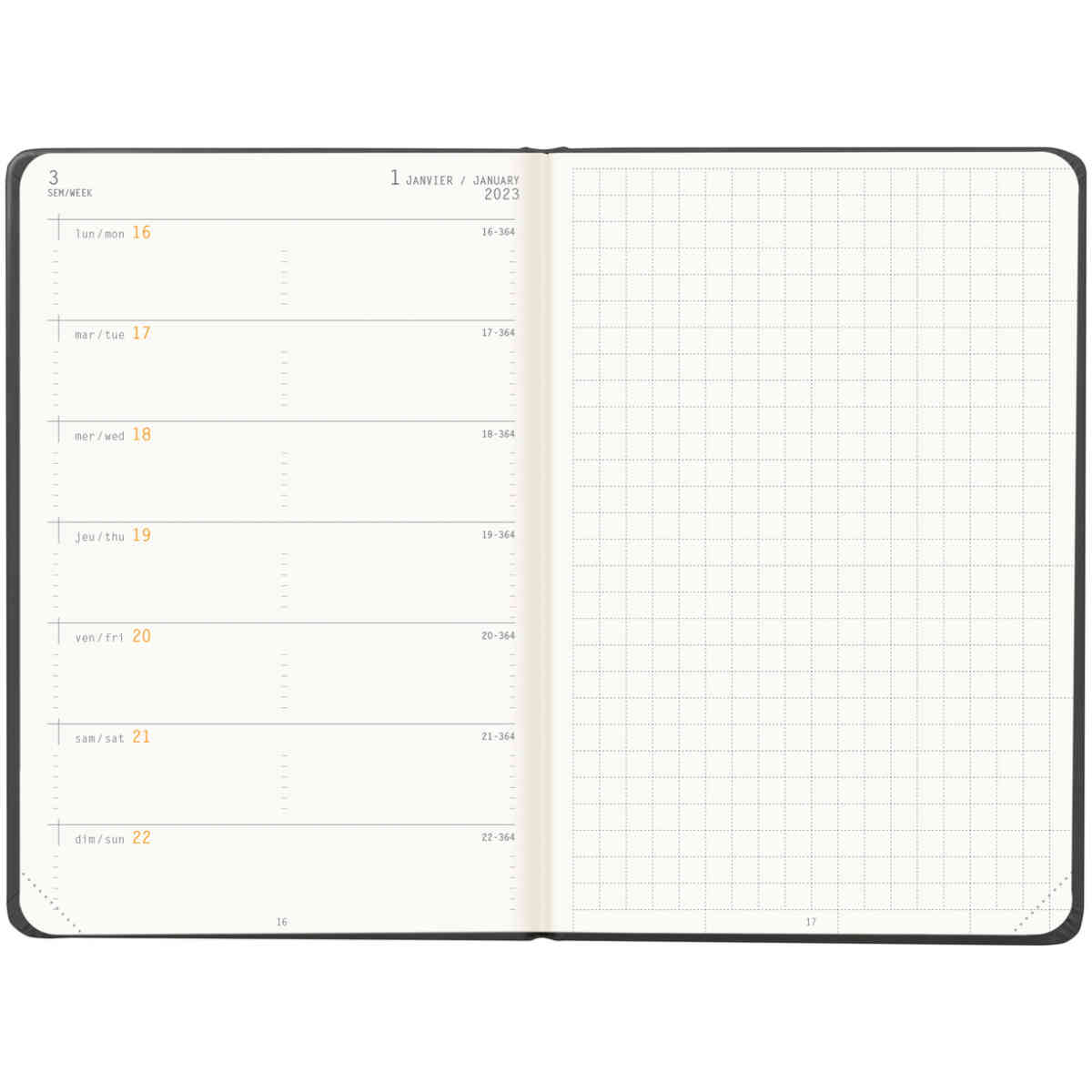 Rhodia Webplanner 2025 A6 Horiz orange - Bild 2