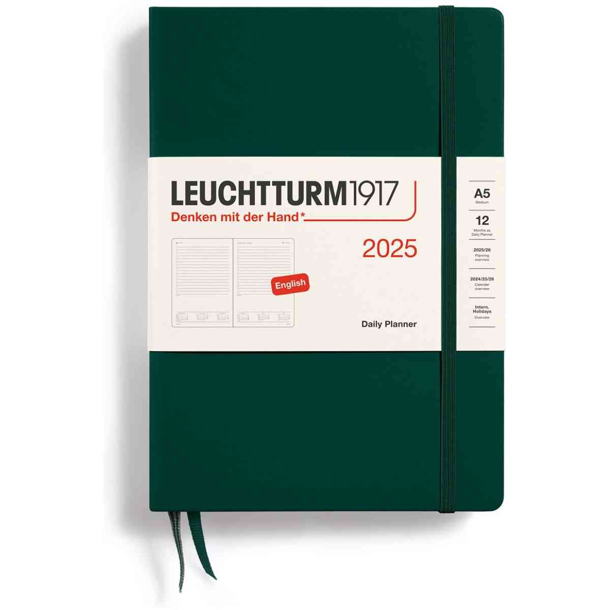 Kalender 2025 Leuchtturm1917 A5 dag/sida