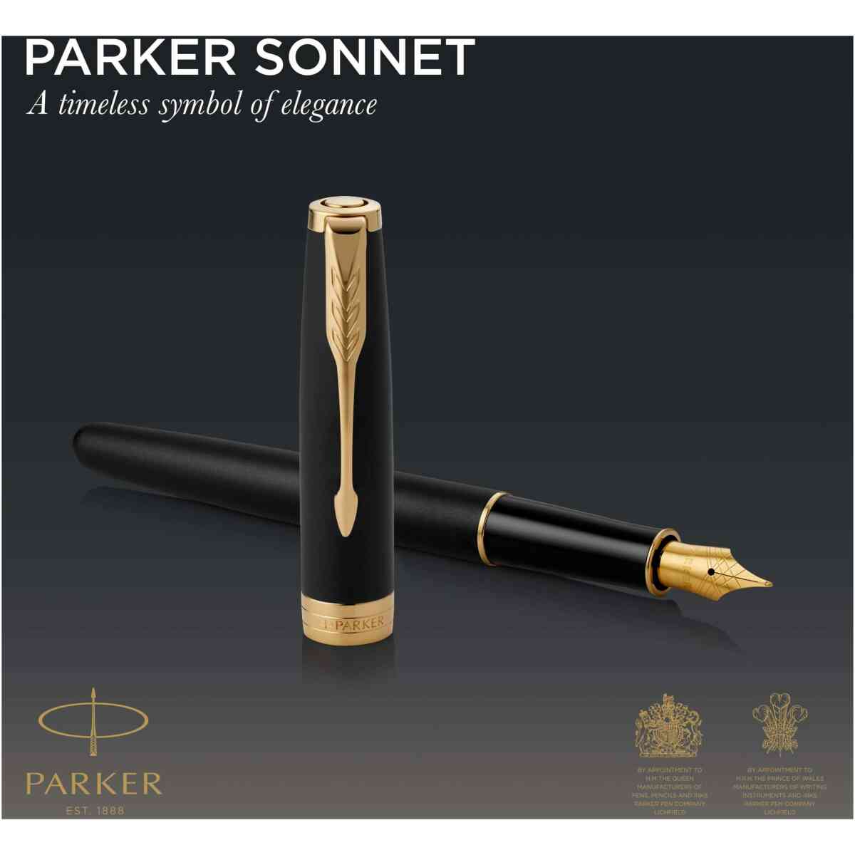 Parker Sonnet Matte Black G.T Fountain pen F - Bild 2