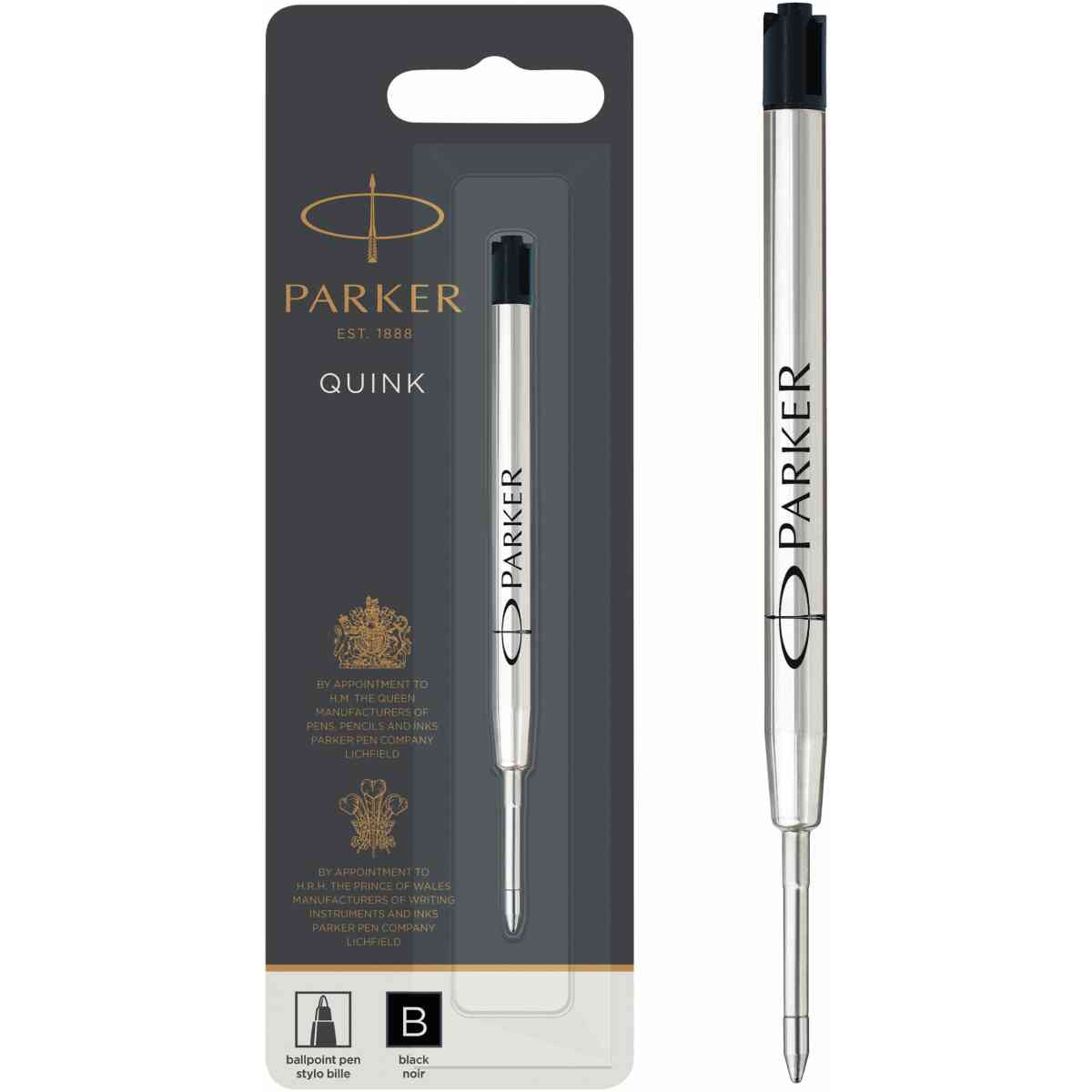 Parker Ballpen refill Quink B Black 1-Blister