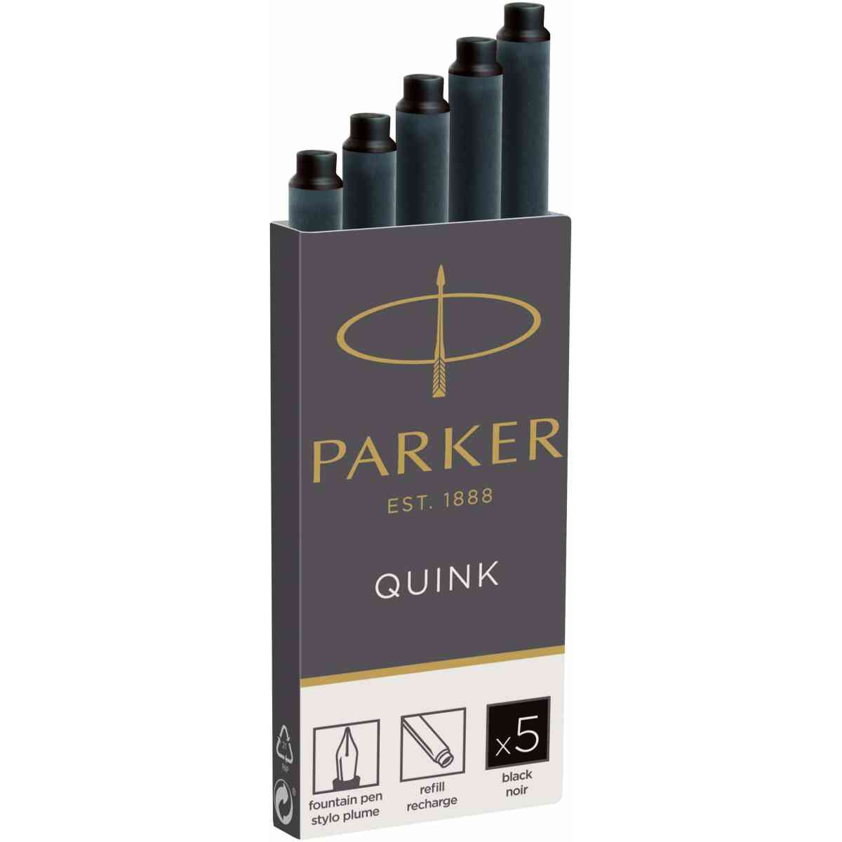 Parker Ink Cartridge Quink Ink Black (5)