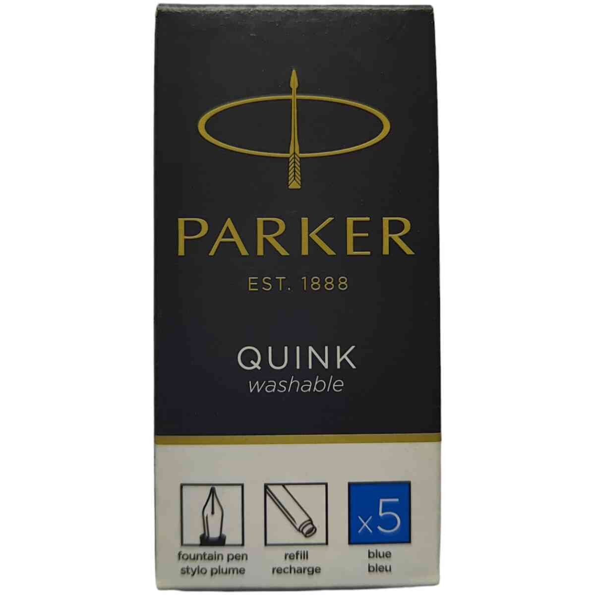 Parker Ink Cartridge Quink Ink Washable Blue 5