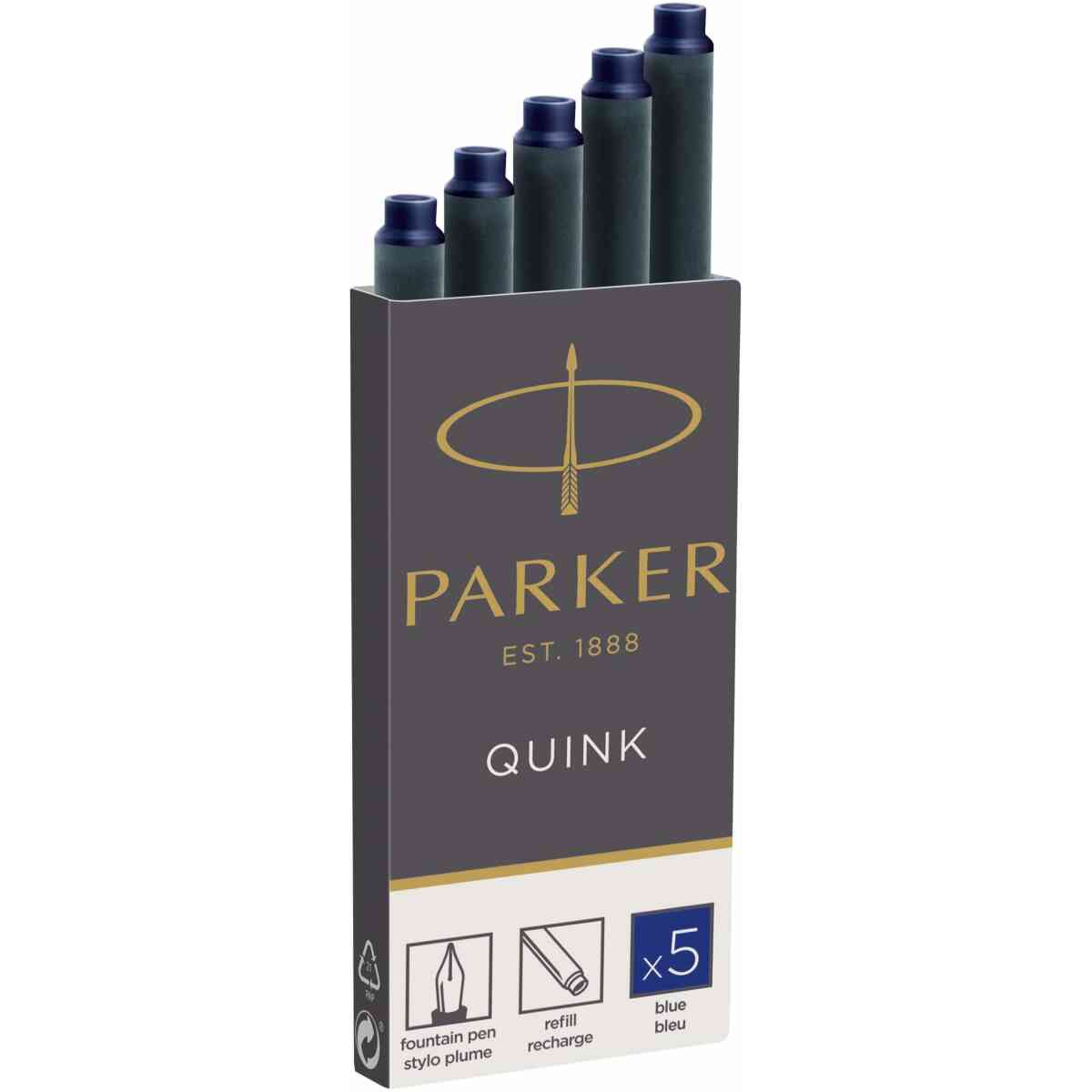 Parker Ink Cartridge Quink Ink Blue (5)