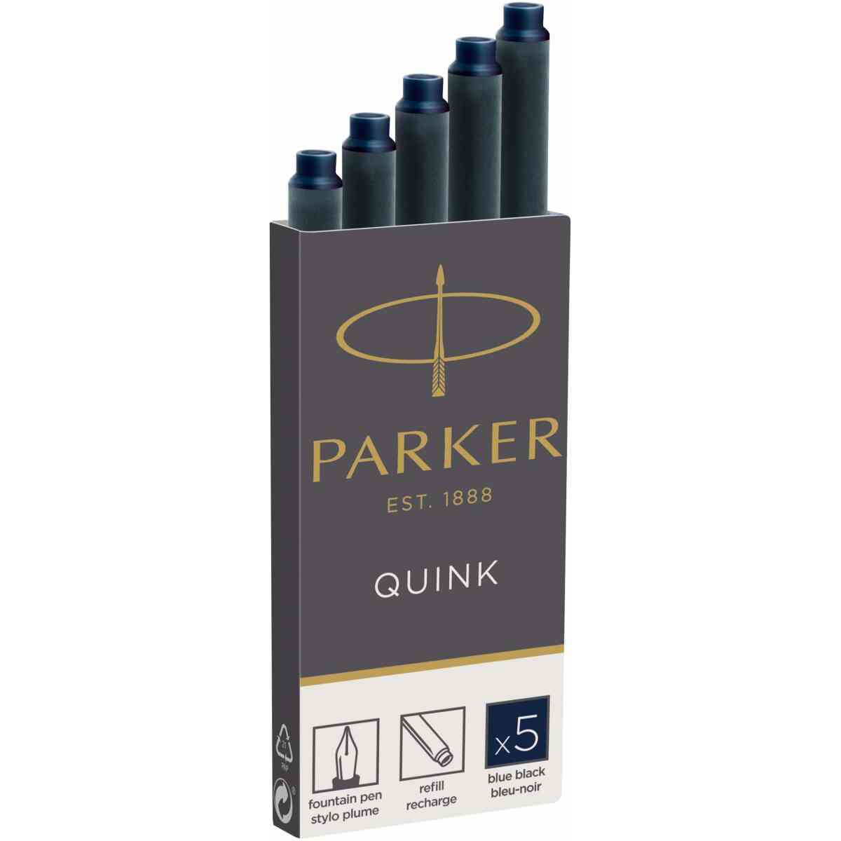 Parker Ink Cartridge Quink Ink Blue-Black (5)