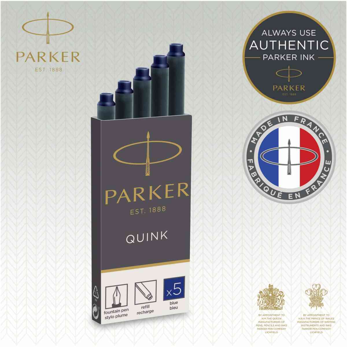 Parker Ink Cartridge Quink Blue (5) 1-Blister