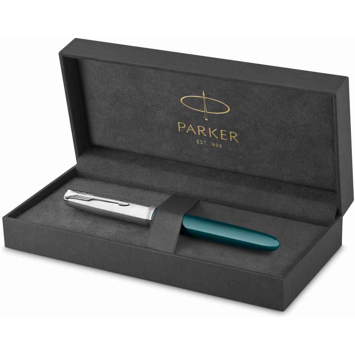 Parker 51 Teal Blue Fountain pen F, black