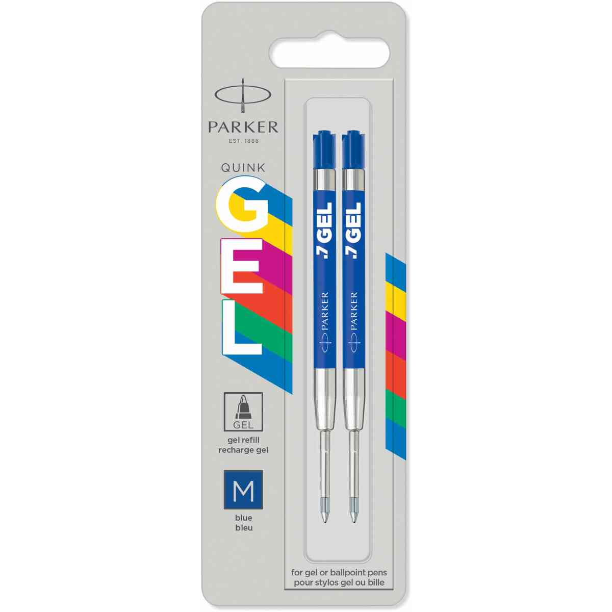 Parker Gel economy refill M 0,7 Blue 2-Blister