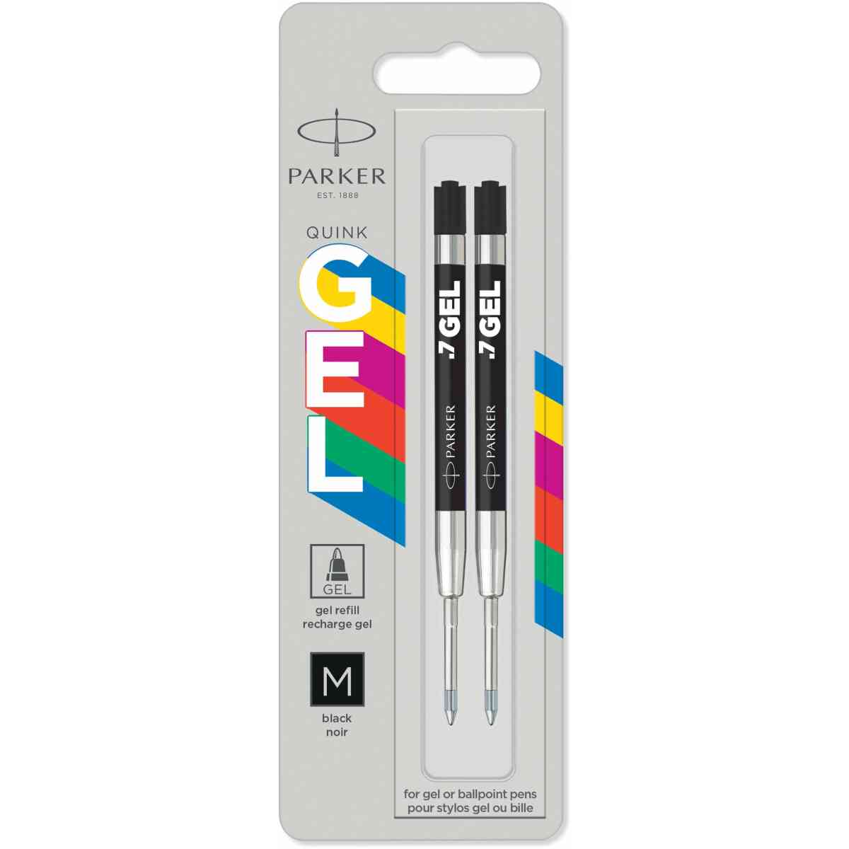 Parker Gel economy refill M 0,7 Black 2-Blister