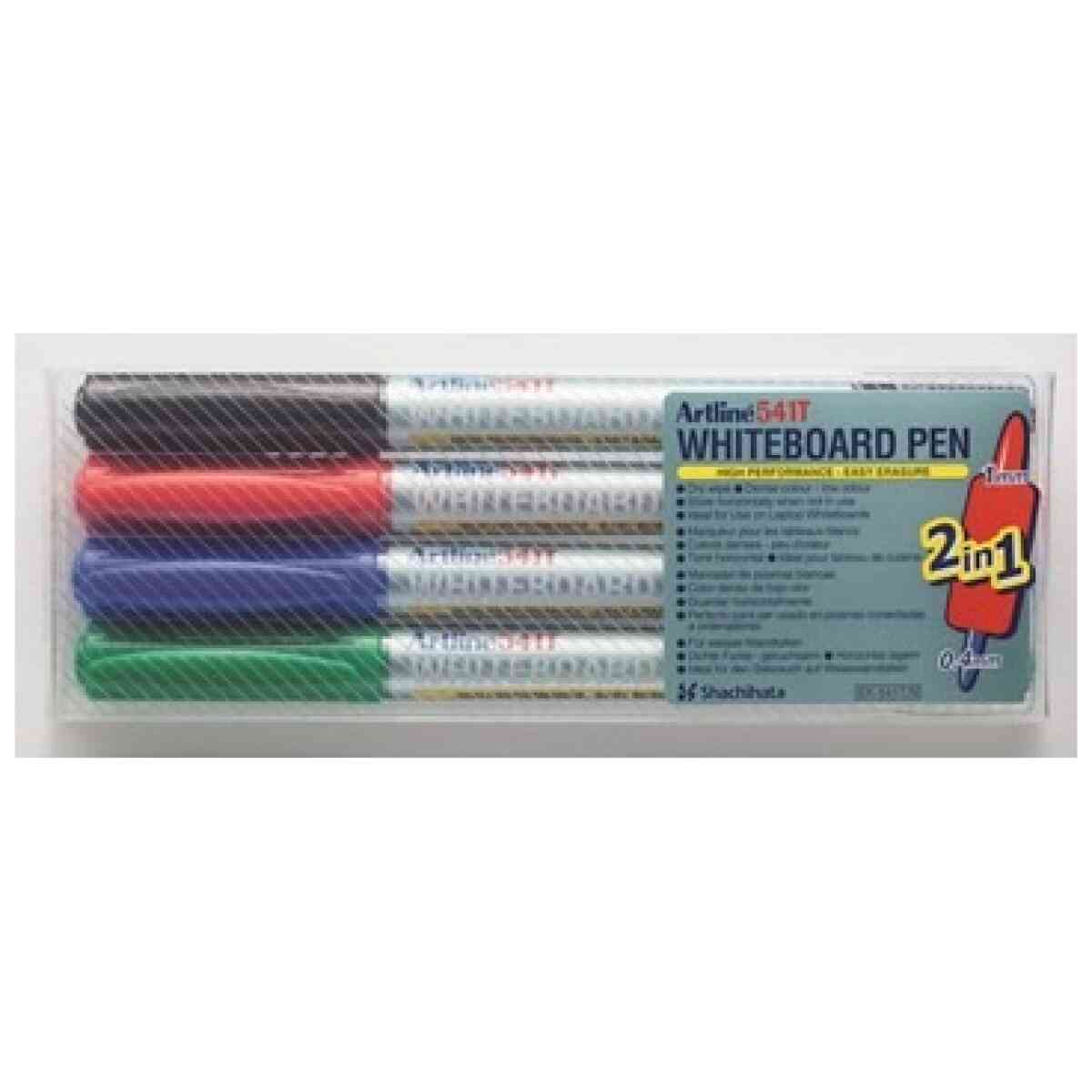 Whiteboardpenna Artline 541T 2i1 4/set