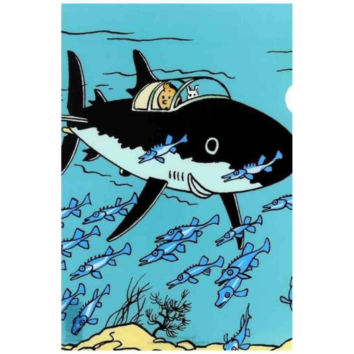 Tintin i Shark Boat Plastmapp A4