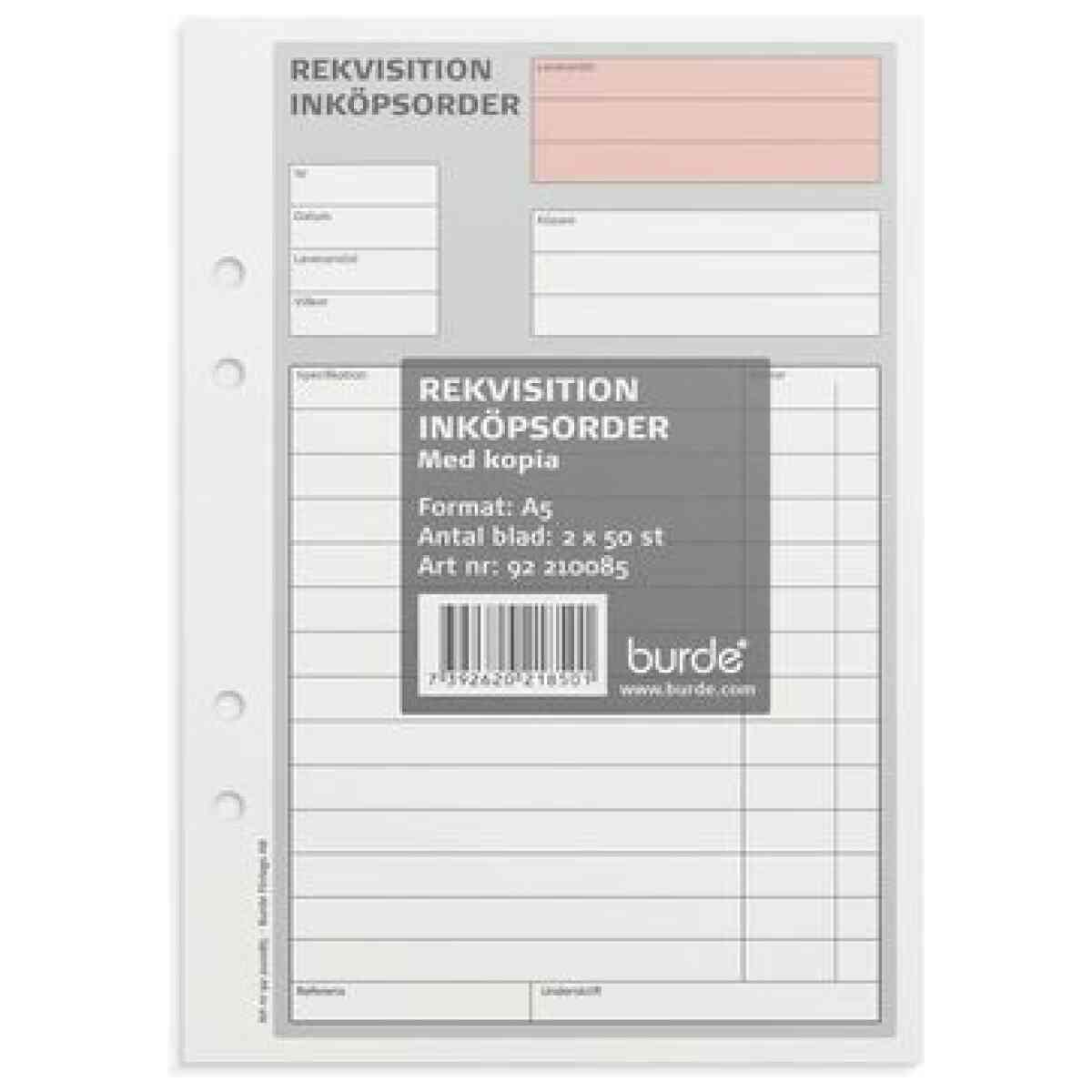 Blankett rekvisition A5 m.1 kopia 2x50bl