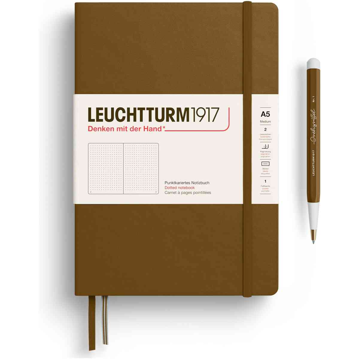 notebook medium spice brown dotted