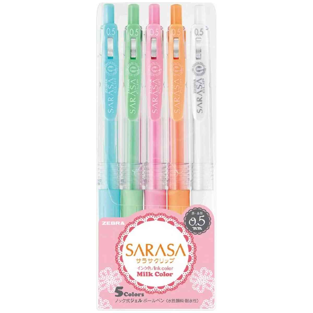 sarasa clip gel milk gel pen 5 piece set