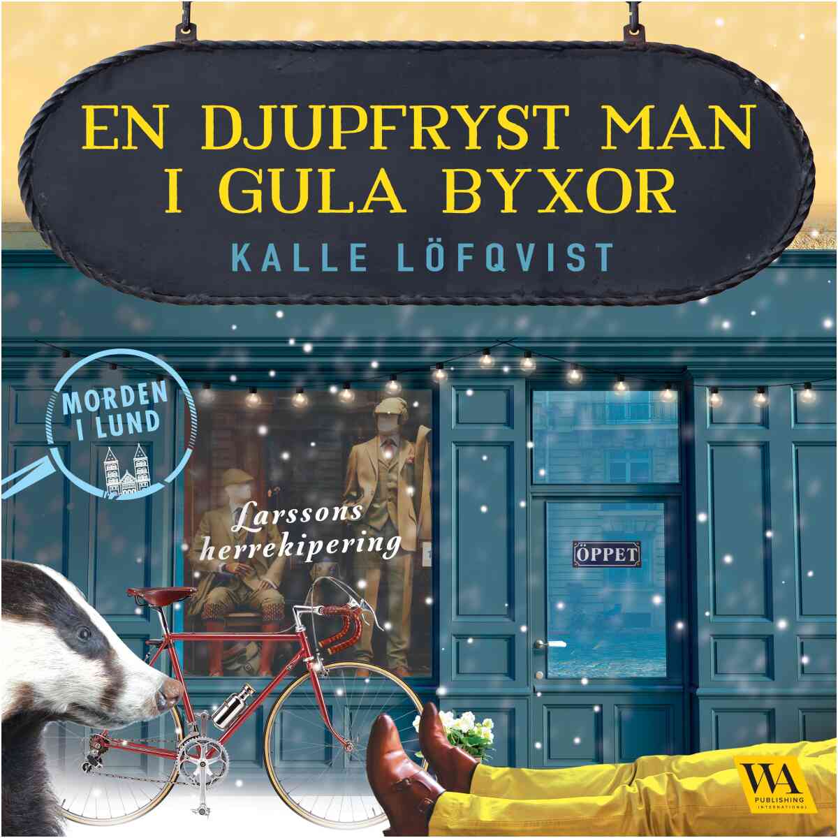 En djupfryst man i gula byxor