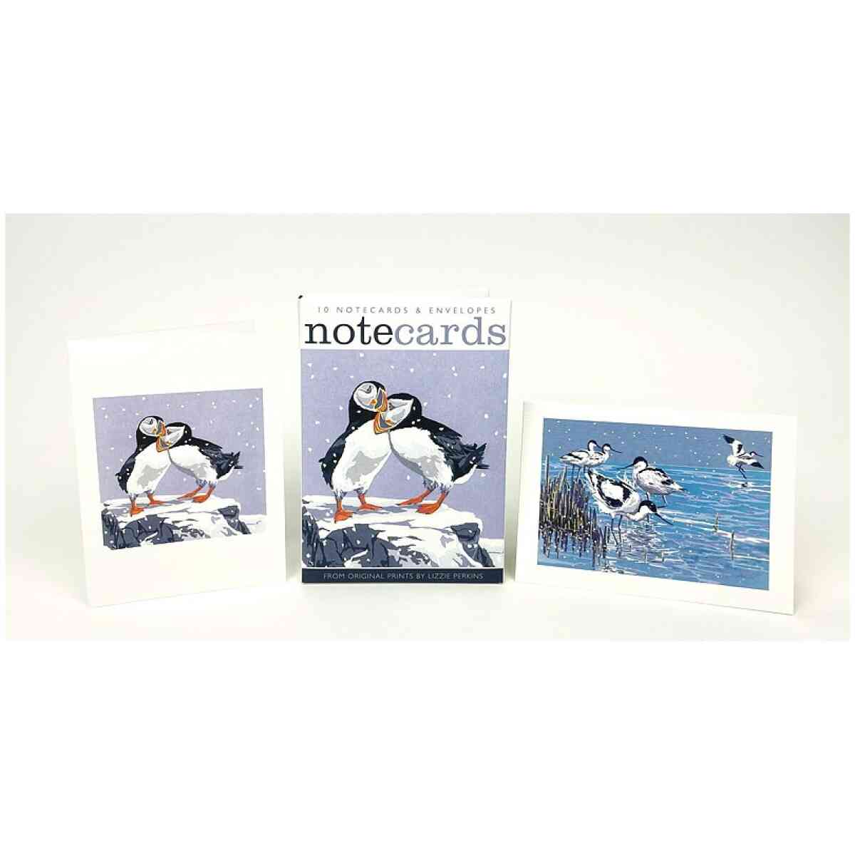 Snowy Puffins and Winter Avocets, Notecard Wallet