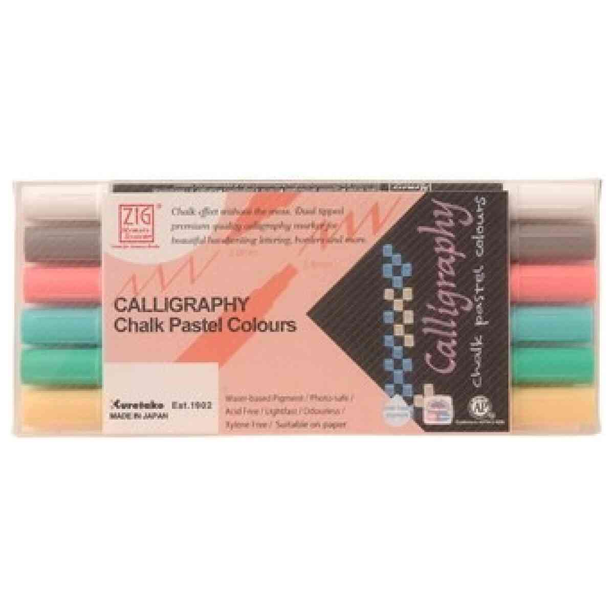 ZIG Calligraphy Chalk pastell 6-set