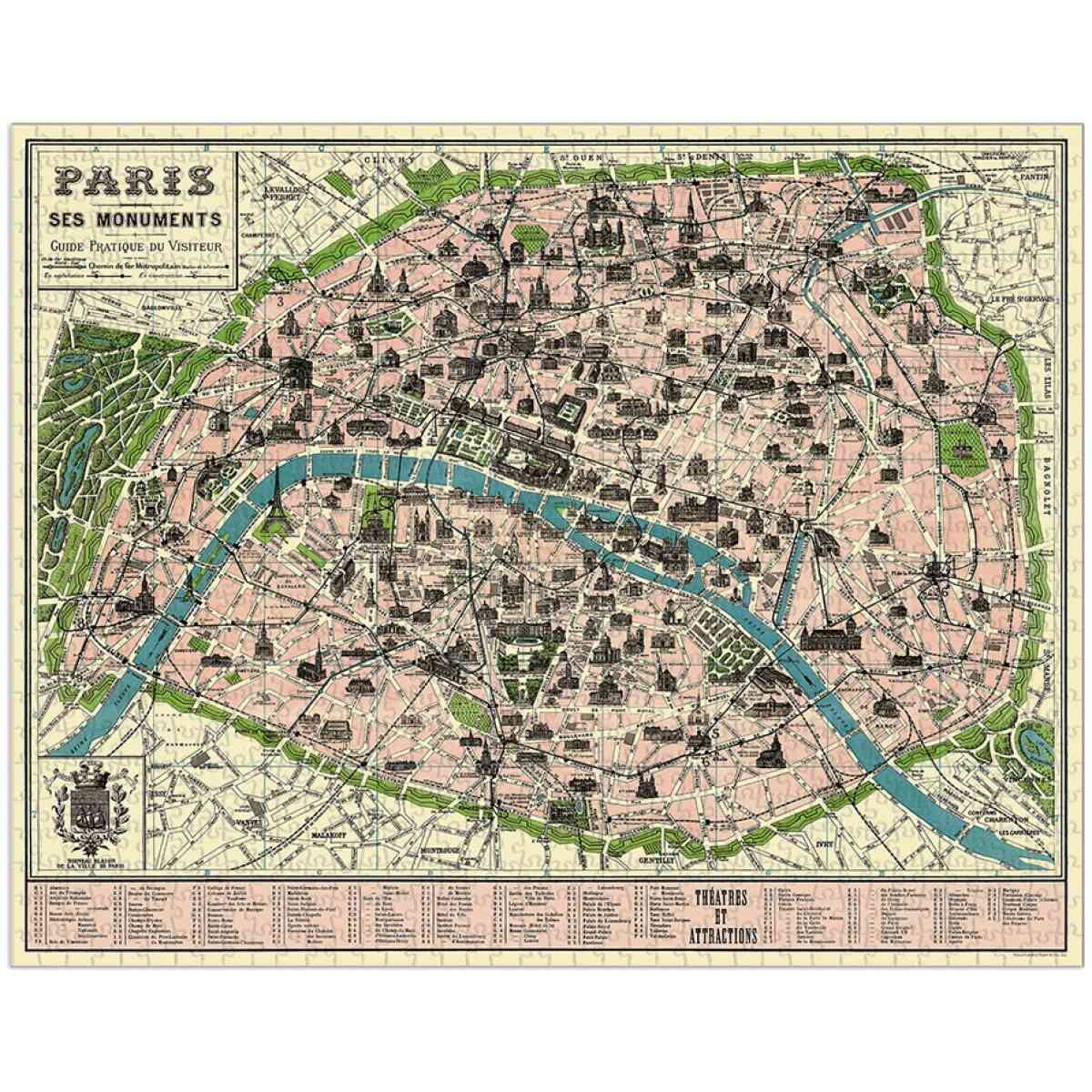 Cavallini & Co. Paris Map 1,000 Piece Puzzle - Bild 2