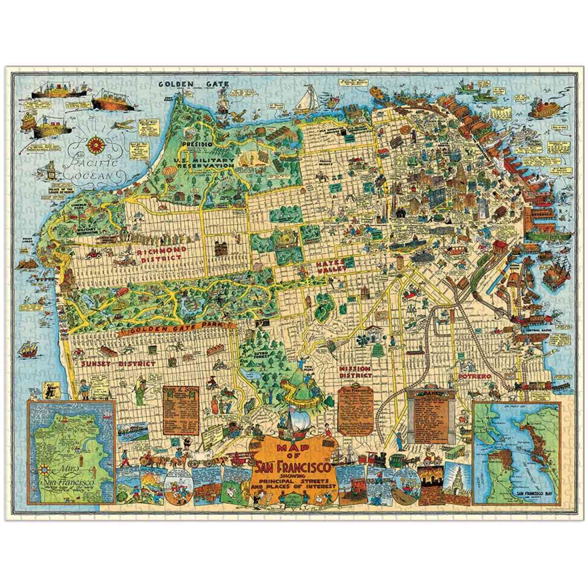 Cavallini & Co. San Francisco Map 1,000 Piece Puzzle - Bild 2