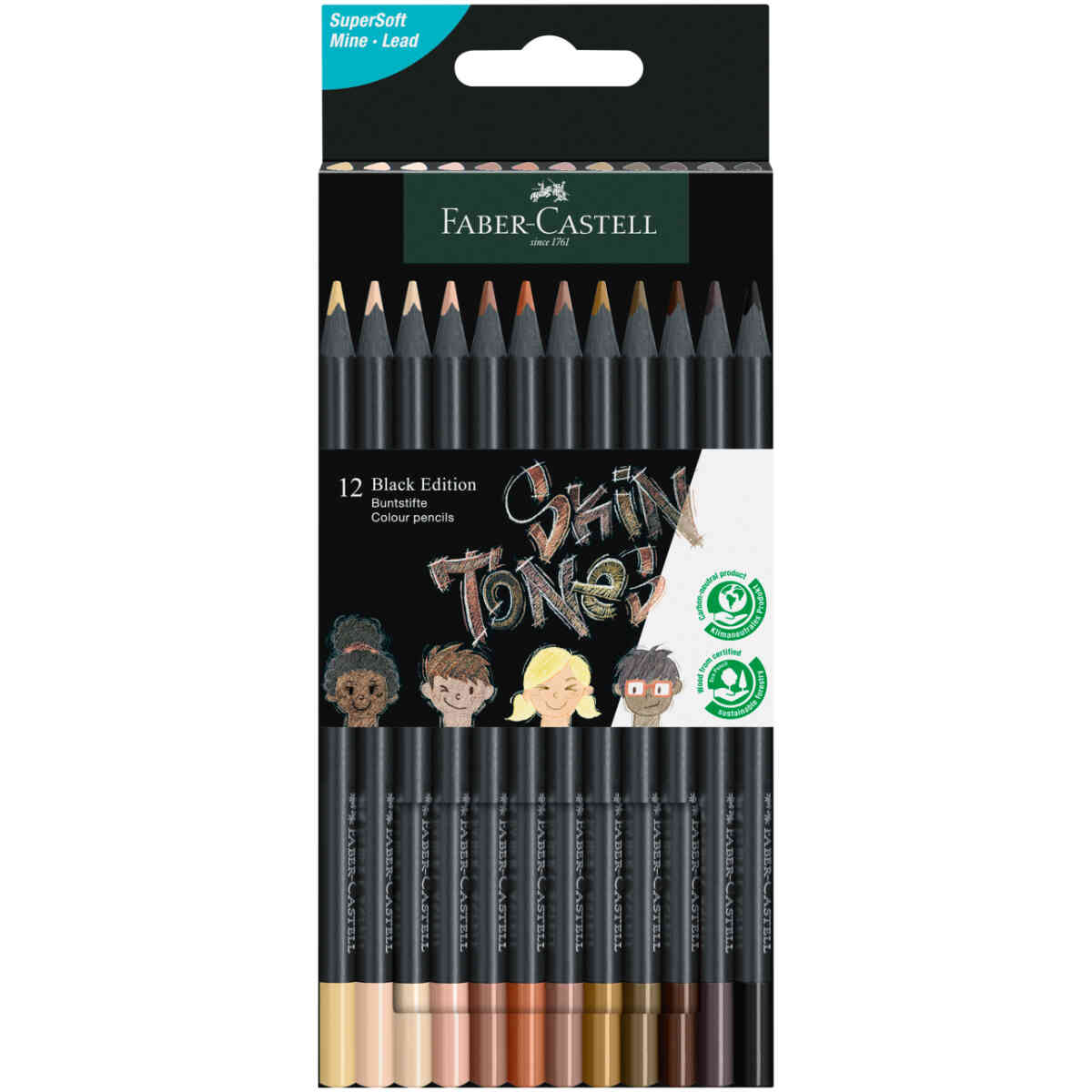 Black Edition Colour Pencils skin tones 12x