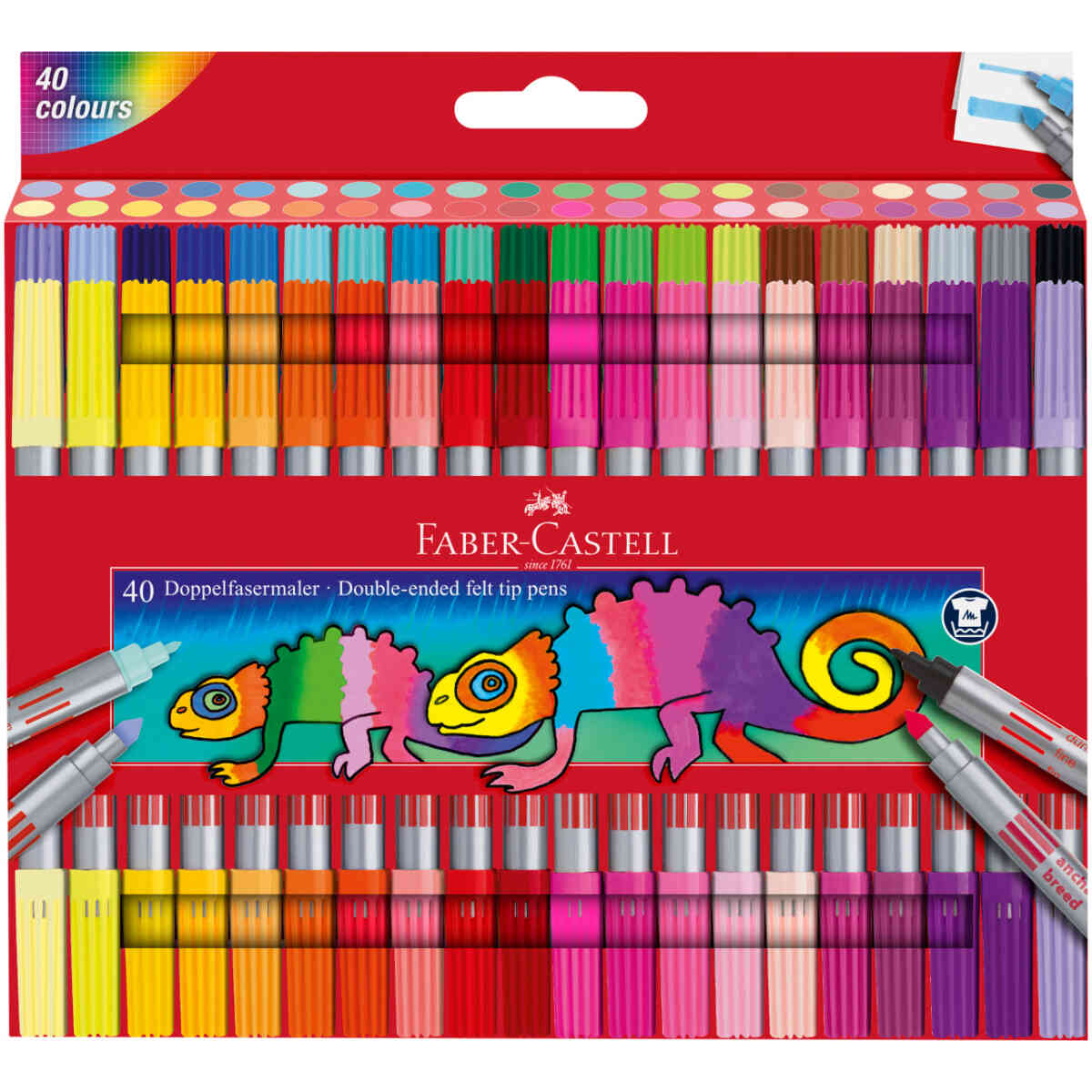 Double fibre-tip pen set 40x