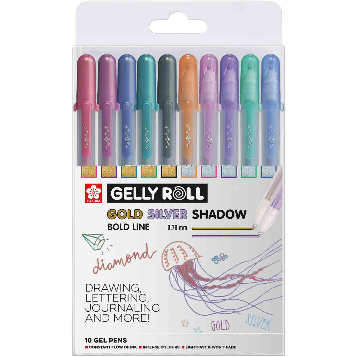 Gelly Roll Gold & Silver Shadow Set 10