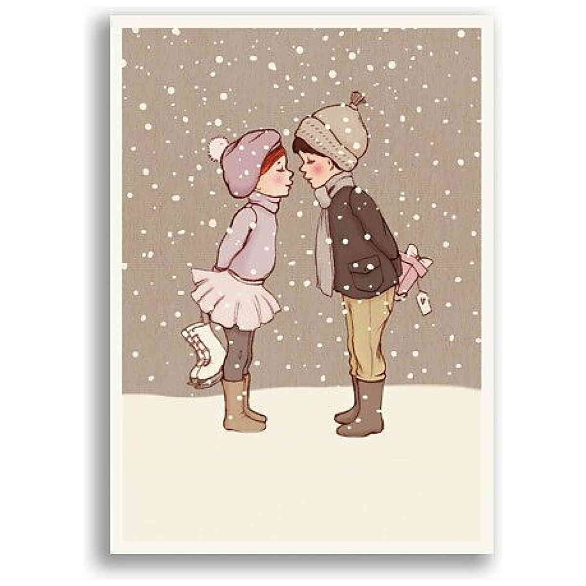 Winter Kiss, Belle & Boo Playtime Xmas Postcards